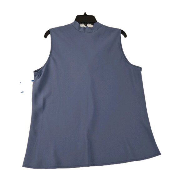 Kasper Women's Blouse Top Size XL Petite Sleeveless Tie-Neck Blue Heron (58) - Picture 2 of 10